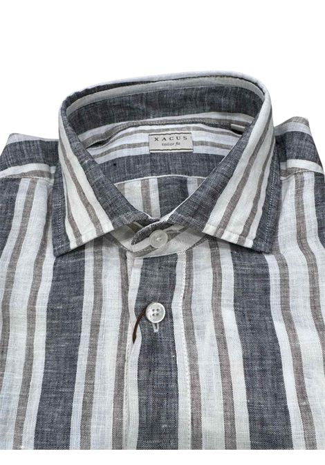 Camicia in lino a righe larghe e strette XACUS | Camicie | 61230 723ML003